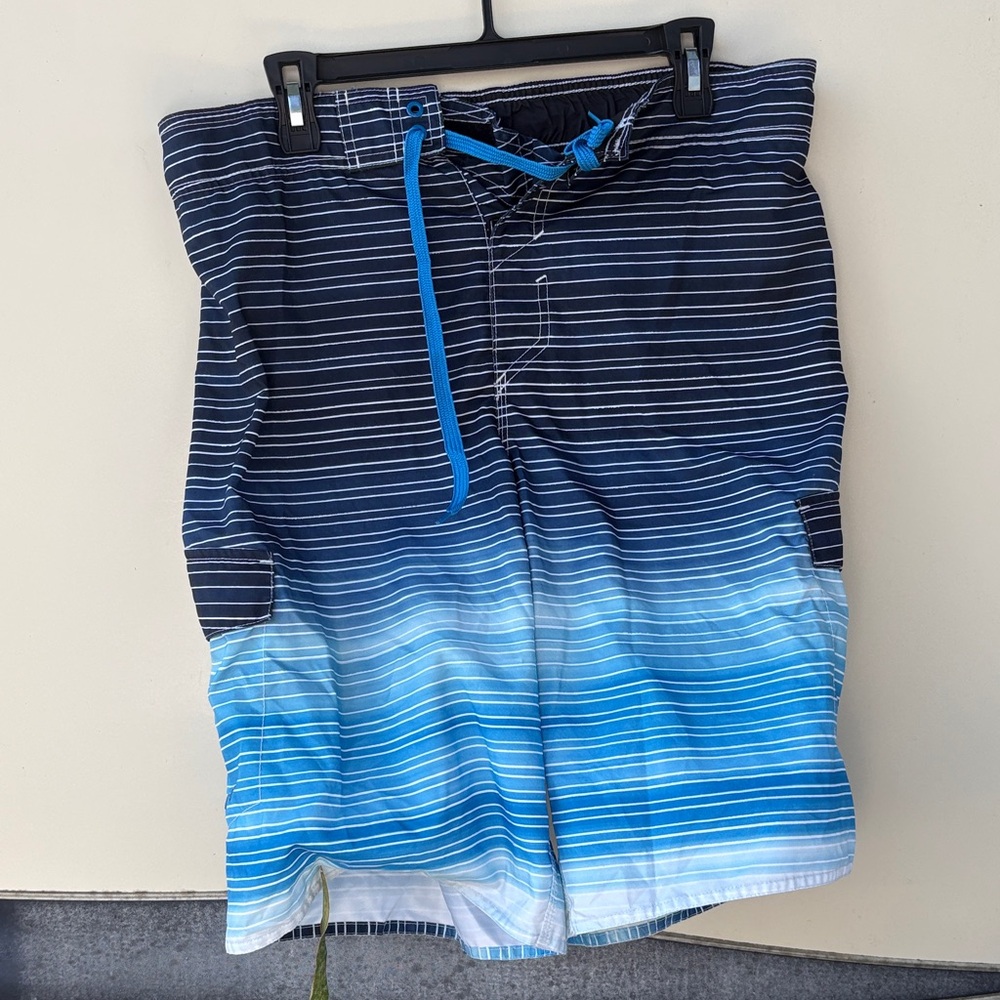 Hang Ten Navy and Light Blue Gradient Board Shorts